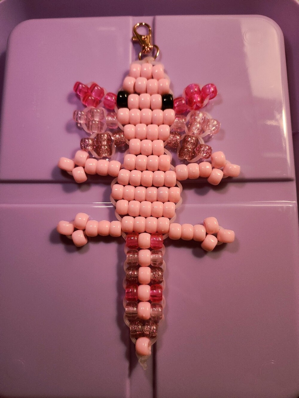 Axolotl Pony Bead Keychain